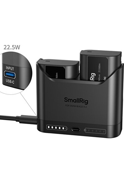 NO BRAND SmallRig 5487 Kit TURBO, Încărcător cu două canale, 2x Baterie DMW-B...