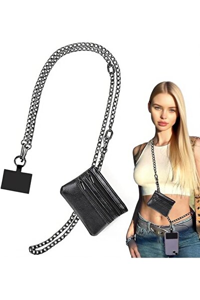 Generic Fashion Phone Strap for Women, Metal Link Chain Strap with Small Coin...