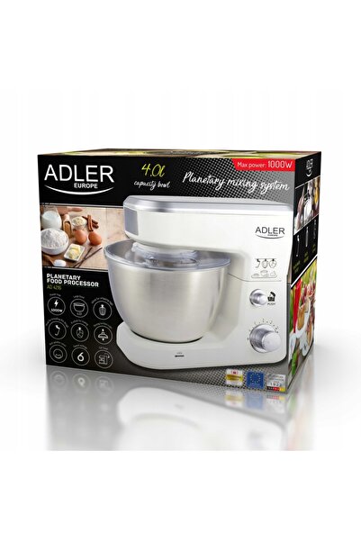 NO BRAND Robot de bucătărie Mixer planetar cu bol de 4L, 1000W, pentru prăjit...