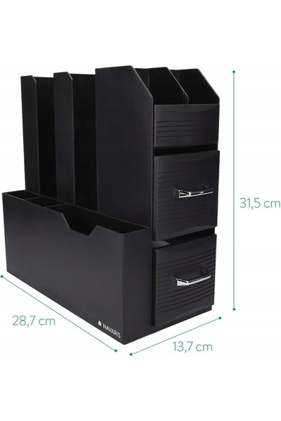 NO BRAND Organizator de birou Navaris cu sertare, 33X24X26 cm, Maro, Bambus