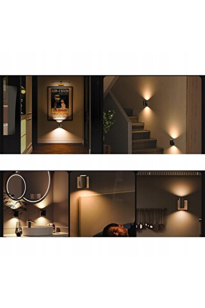 NO BRAND 2x APARAT DE ILUMINAT DE PERETE LED NEGRU DE INTERIOR MODERN 3W 1800...