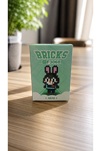 PONİKİDO BRICKS 200 Parça Mini Blok Tavşan Figürü Yapım Seti – 14+ Yaş