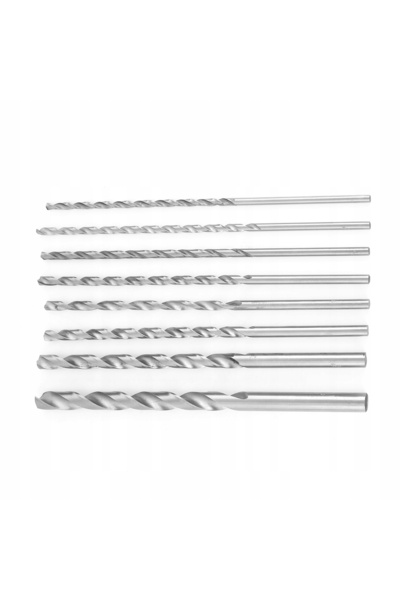 NO BRAND Set de burghie metalice HSS spiralate 4-10mm 200mm 8 bucăți