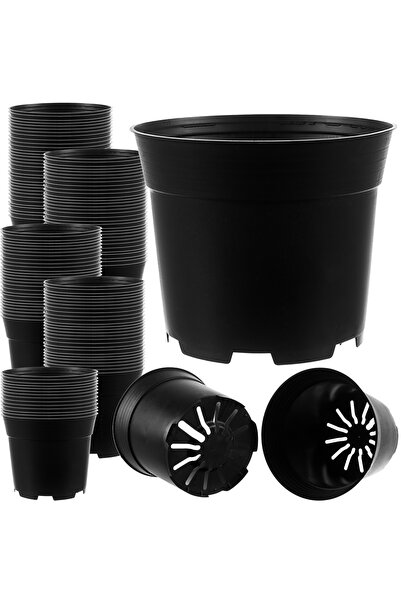 Gardlov Ghiveci negru rotund 2L cu margine înălțată de 16cm, 500 bucăți