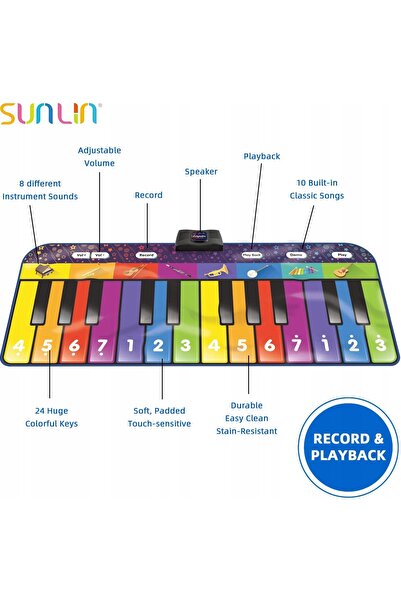 NO BRAND Covoraș muzical cu pian electronic și clape colorate Sunlin