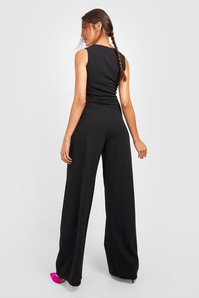 NO BRAND Boohoo vestă scurtă neagră netedă 38