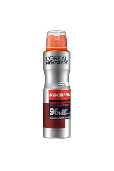 Men Expert L'Oreal Men Expert, Invincible Man, Αποσμητικό 96ωρης δράσης, 150 ml