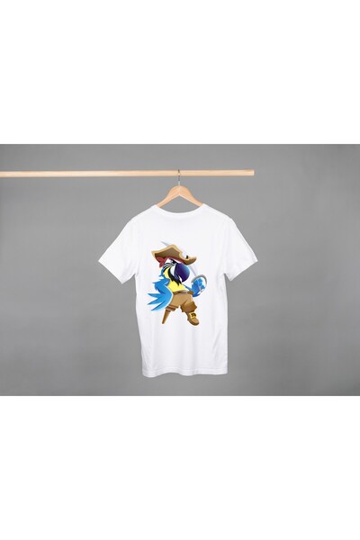 Noname Tricou Unisex Bumbac Premium Casual " Papagal pirat " Inscriptie