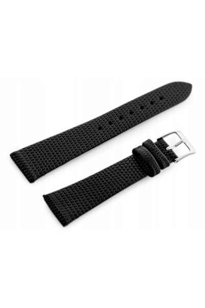 NO BRAND W107 curea de ceas din piele - negru/sr 12mm