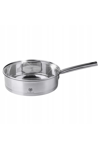 NO BRAND Tigaie adâncă din oțel inoxidabil de 24 cm, pentru inducție și gaz, ...