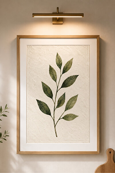 ARTI HOME Yeşil Yaprak Temalı Ahşap Duvar Tablosu – Minimalist Botanik Dekora...