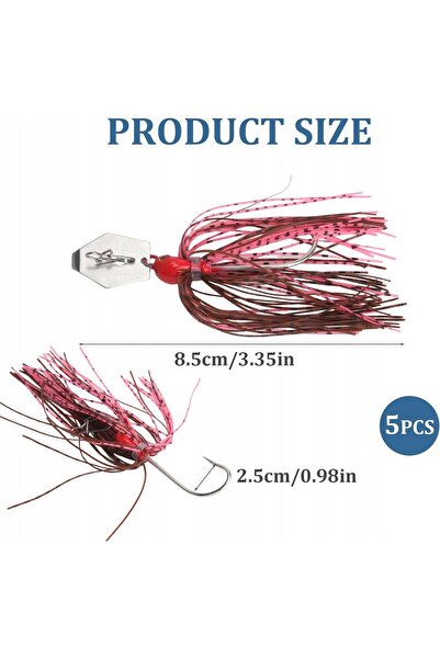 NO BRAND Naluci de pescuit Spinnerbait 5 bucăți 10.5cm pentru raci și biban