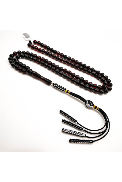 Generic Brand Natural Baltic Amber Rosary – 99 Beads 6.5mm Deep Cherry Red Pr...