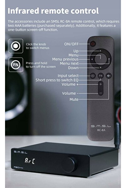 NO BRAND S.M.S.L A50 Pro Amplificator de putere cu intrări Bluetooth, USB, Op...
