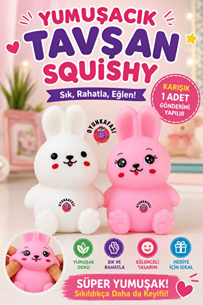 OYUNKAFASI Yumuşacık Tavşan Squishy – Ultra Yumuşak Stres Giderici Sevimli Sq...