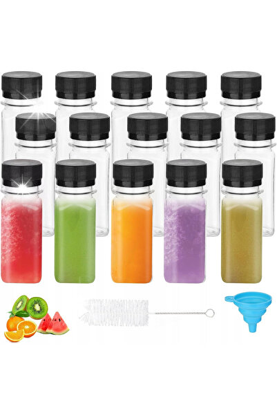 NO BRAND Sticle de plastic 60 ml, pachet de 15, cu pâlnie și perie pentru bău...