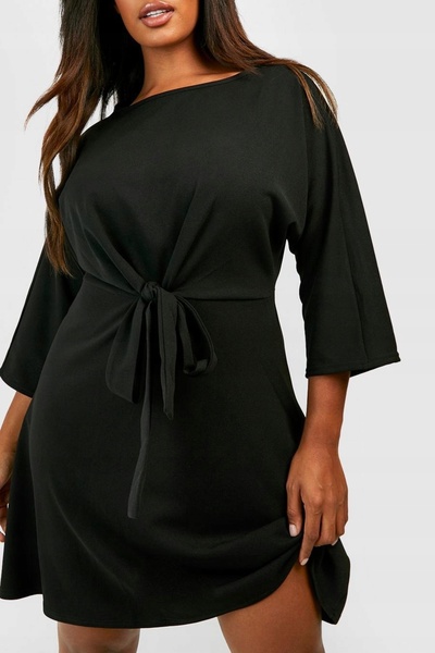 NO BRAND Rochie elegantă neagră cu mâneci trei sferturi, mărime mică, neagră,...