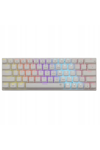 NO BRAND Tastatură mecanică de gaming ALBĂ 60% cu iluminare LED, switch-uri R...