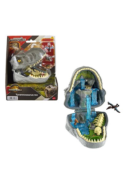 NO BRAND Jurassic World Micro Aventuri Set de joacă T-Rex cu figurine Mattel 4+