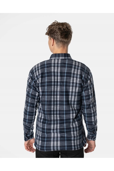 NO BRAND Cămașă călduroasă din fleece pentru bărbați, cu nasturi, model 222-0...