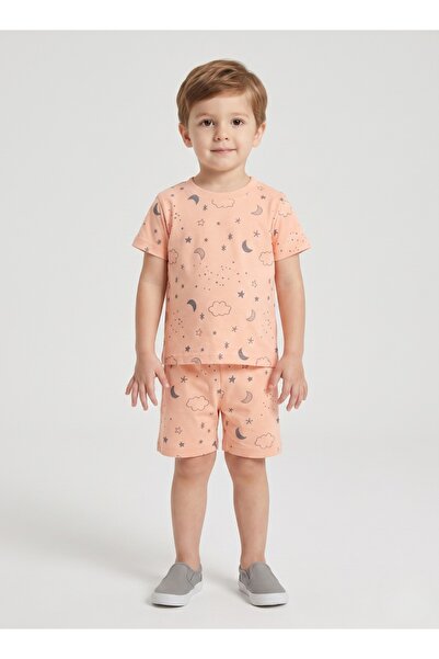 Babyqlo Boys Peach Moon Star Shorts Set
