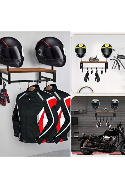 NO BRAND Suport metalic de perete pentru cască de motocicletă, pălărie, jache...