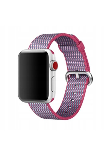 NO BRAND Curea originală Apple Watch din nailon țesut cu model Berry Check 38mm