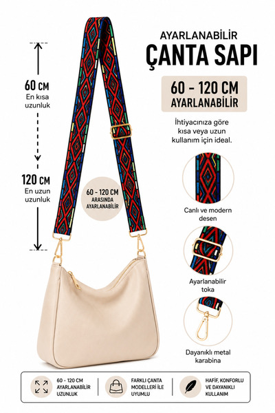 vollen yarn Podesivi remen za torbu sa uzorkom 60-120 cm, remen za nošenje pr...