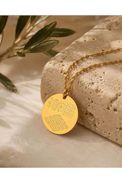 Bakır Gold Kaplama Tılsımlı Kolye | Heybet, Şirinlik, Saygınlık ve Maddi Ferahlık Sembolü