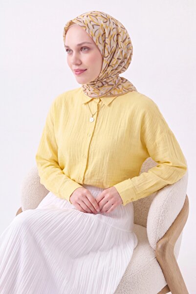 Silk Home Soft Scarf Pebble Stone Lemon Yellow