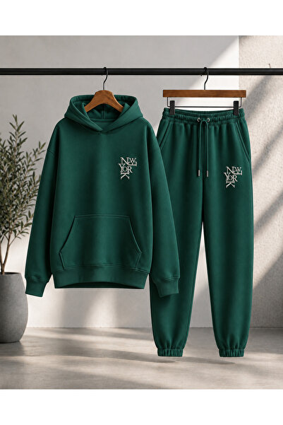 COMANCHERO Unisex Minimal New York Print Winter Top and Bottom Tracksuit Set