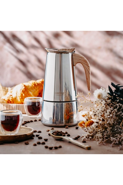 CAMRY Spumator de cafea și espresso, compatibil cu inducție și gaz, din oțel,...