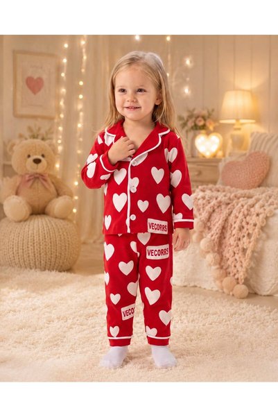 derin baby 100% Cotton Long Sleeve Buttoned Seasonal Heart Patterned Soft Tex...