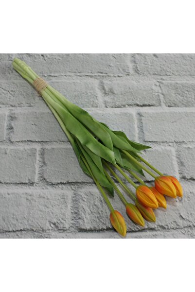 NO BRAND Lalele din silicon Decodomi Buchet 7 bucăți Portocaliu Înălțime 44 cm