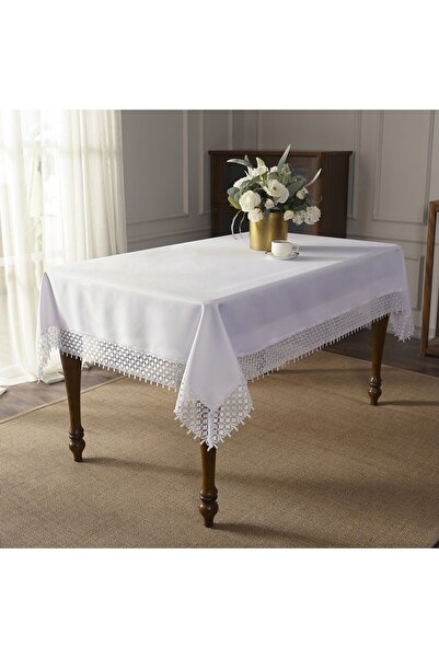 NO BRAND Față de masă elegantă cu guipure 140X240 053 Crem