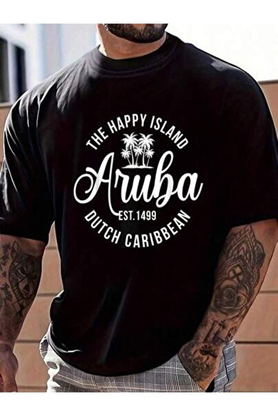799 100% Cotton The Happy Island Aruba Dutch Caribbean Beach Vacation Women's...