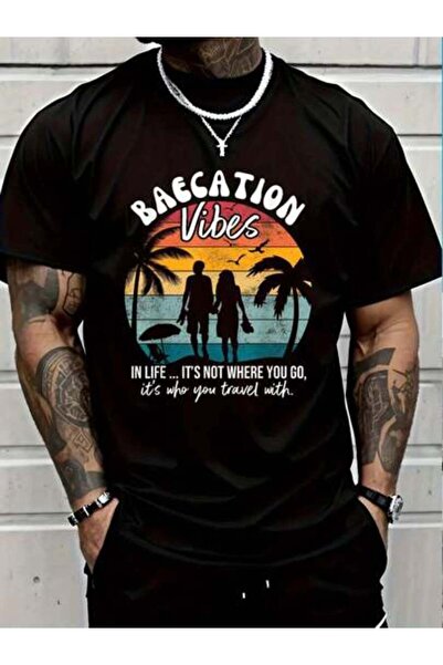 799 100% Cotton Couples Trip Matching Summer Vacation Baecation Mode-Vibes T-...