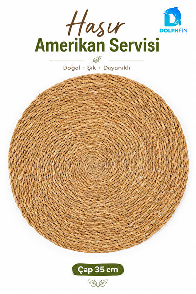 DolphFin Round Wicker Placemat 35 cm Natural Look Table Mat