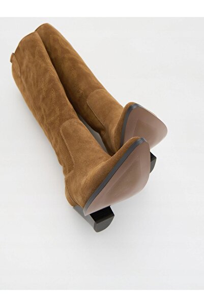 NO BRAND Cizme de cowboy maro, broderie decorativă, toc decupat, Classic Rese...
