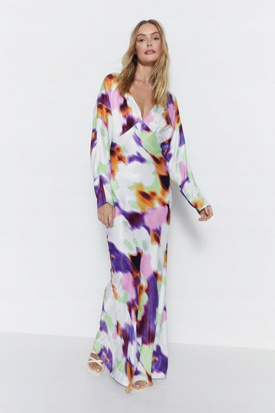 NO BRAND Rochie Maxi Clasic Cocktail Multicoloră din Viscoză Depozit 38