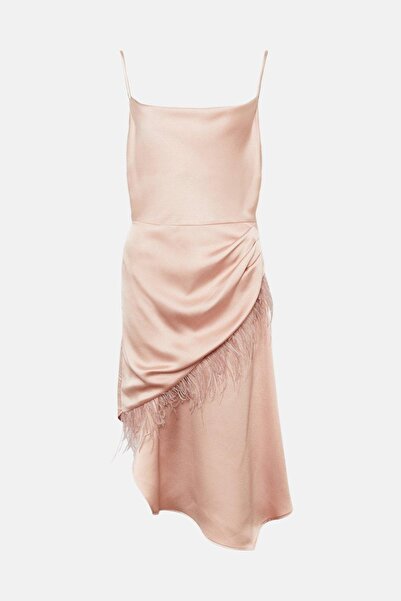NO BRAND Rochie de satin Pene Trandafir Karen Millen 36