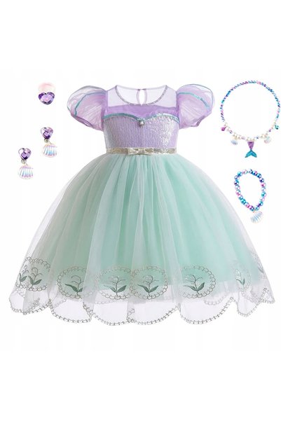 NO BRAND 110 116cm Costum de sirenă Ariel, Rochie Costum Mica Sirenă, pentru ...