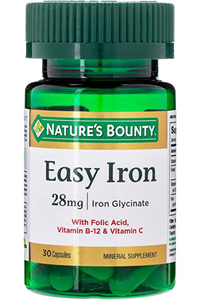 Nature's Bounty Easy Iron, 28 Mg, 30 Capsules