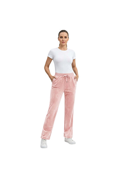OEM Pantaloni de Trening Dama cu Polar Călduroși Sport cu Buzunare Roz XXL