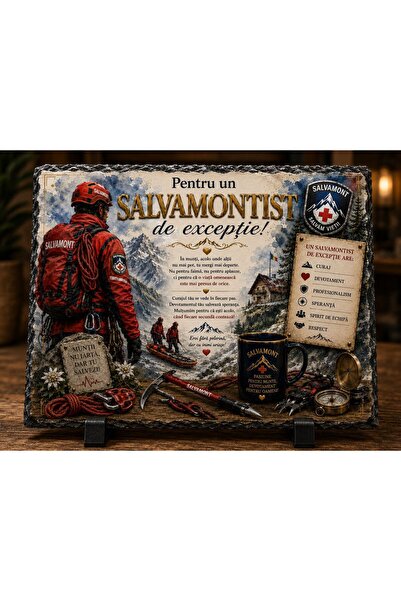 hiperborea Ardezie Personalizată – „Pentru un Salvamontist de Excepție” – Cad...
