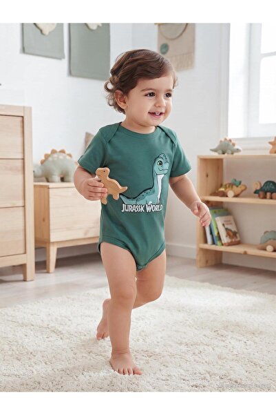 Jurasic World Jurassic world 6-18 months snap-on bodysuit - green