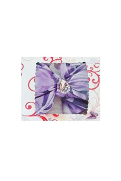 velve Martisor esarfa din satin, imprimeu floral mov, accesorizata cu brosa, Mov