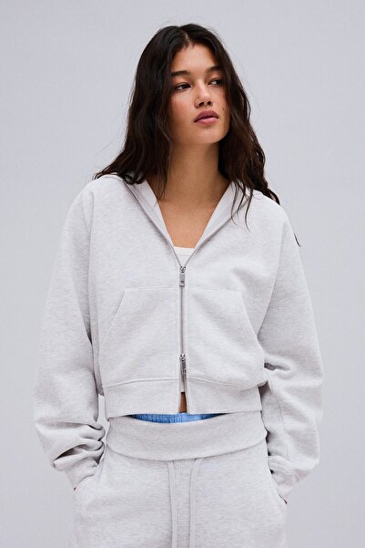 Bershka Fermuarlı kapüşonlu sweatshirt