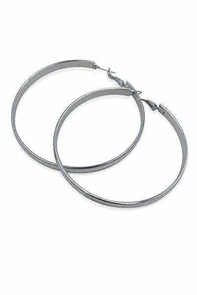 Jack Ferrero Stylish and Modern Wide Hoop Earrings for Women in Bright Gray C...