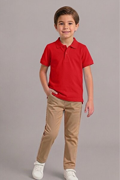 NACAR STORE Unisex Kids 2-Piece Combination Red Short Sleeve Polo Collar T-Sh...